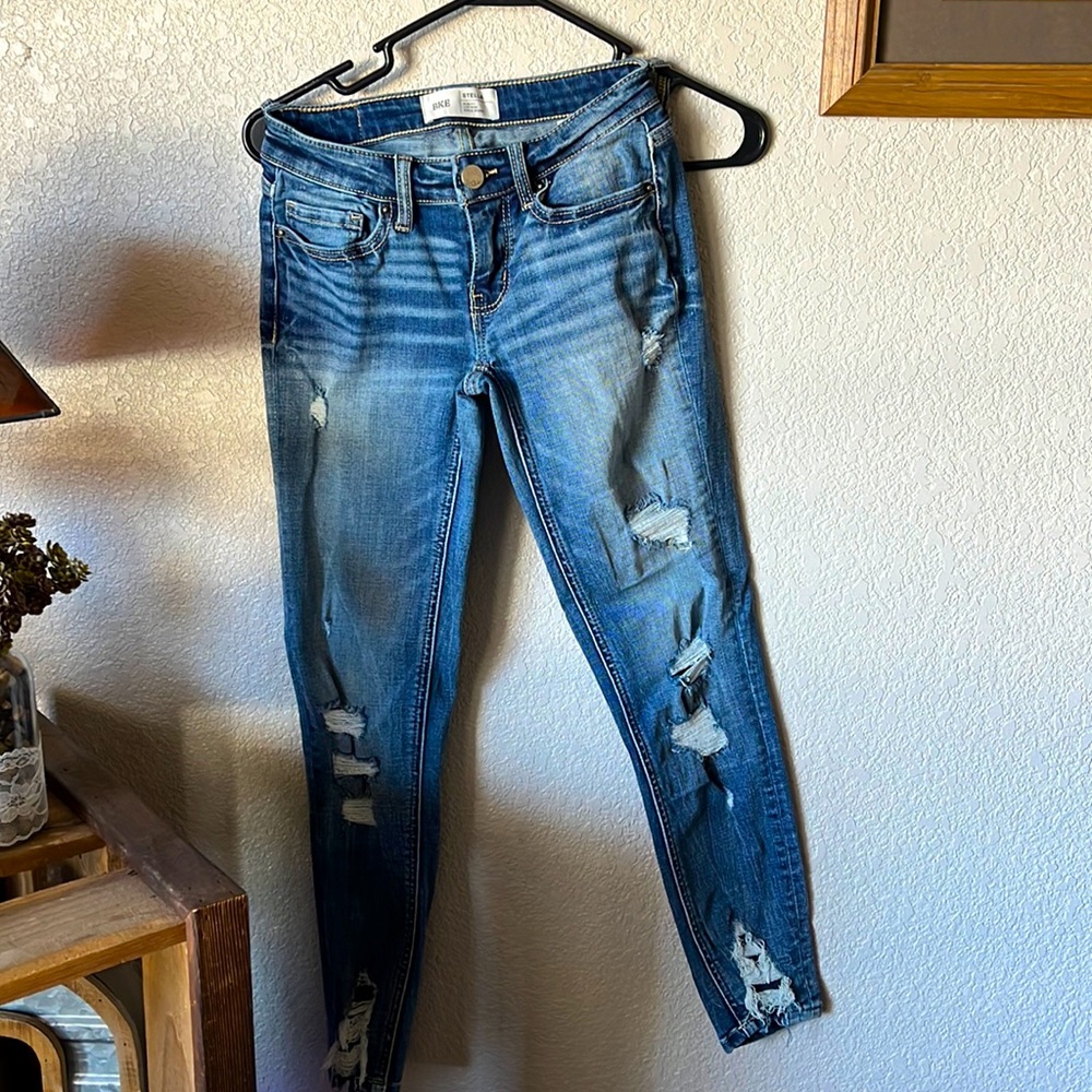 Stella Low rise, Ankle skinny ripped jeans
